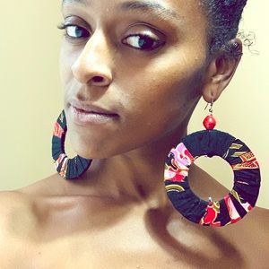 Ankara print hoop earrings